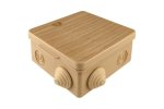 Kopos RK-8106_SD Коробка расп. wood style для О/П 65X65x50мм 8хD25мм, IP54