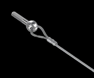 Фотография товара 'Kopos KEUS-SRB-2-6-03 Стальной трос 2мм с рым-болтом и замком М6, 3 м'