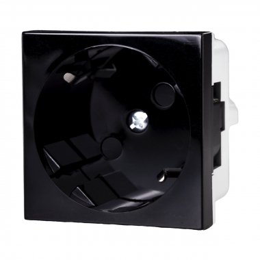 Фотография товара 'Kopos QS 45X45 C_FB Розетка QUADRO со шторками черная 16 A, 250 V'