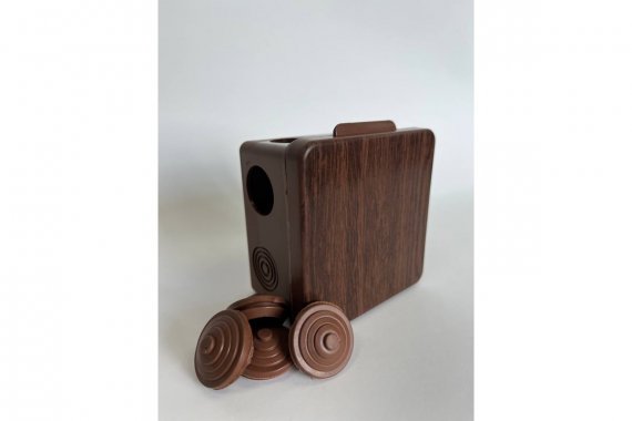 Фотография товара 'Kopos RK-8106_TD Коробка расп. wood style для О/П 65X65x50мм 8хD25мм, IP54'