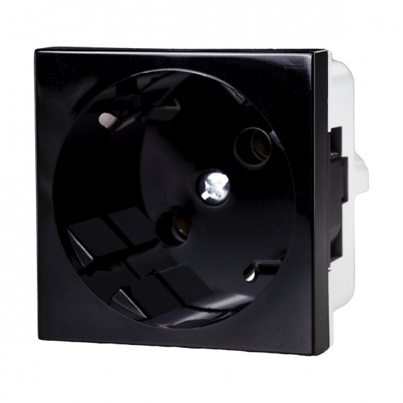 Фотография товара 'Kopos QS 45X45_FB Розетка QUADRO черная 16 A, 250 V AC'