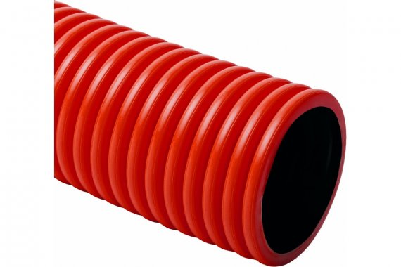 Фотография товара 'Kopos KF 09063_BA Труба двустенная гибкая красная с протяжкой и соединительной муфтой D=63мм'