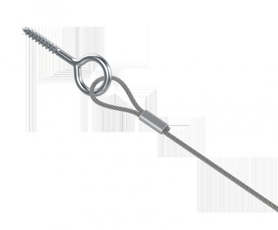 Фотография товара 'Kopos KEUS-FGS-2x3 Стальной трос 2мм с шурупом и замком L=3м'