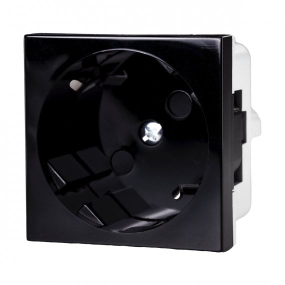 Фотография товара 'Kopos QS 45X45 C_FB Розетка QUADRO со шторками черная 16 A, 250 V'